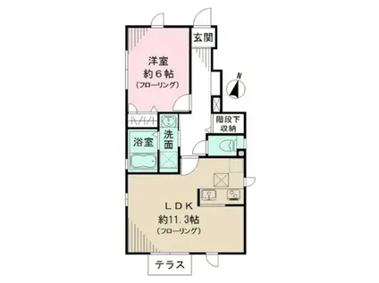 デザインコート早宮(1LDK/1階)の間取り写真