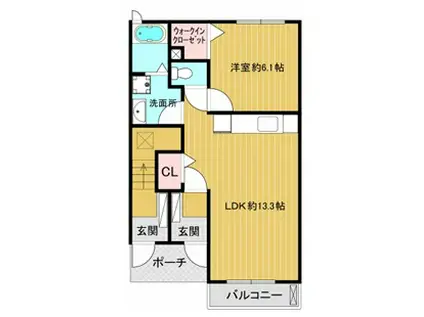 アイオーラメゾン(1LDK/1階)の間取り写真