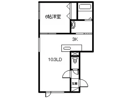 NEO・フレシール美瑛(1LDK/1階)の間取り写真