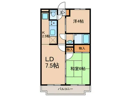 クリオ蒲田東ホームズ(2LDK/2階)の間取り写真