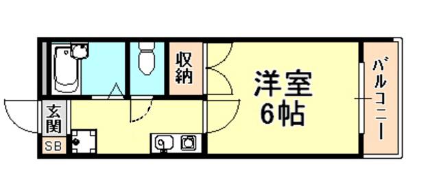 ヘーベル青木(1K/2階)の間取り写真