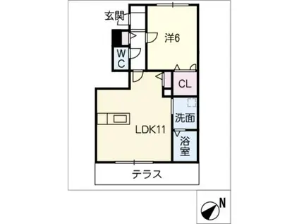 OWL IKKYUU(1LDK/1階)の間取り写真