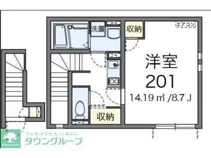 クレイノアルヴィータ(1K/2階)の間取り写真