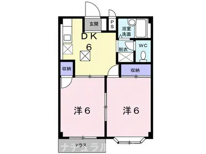 エルデイムわしかわ(2DK/1階)の間取り写真