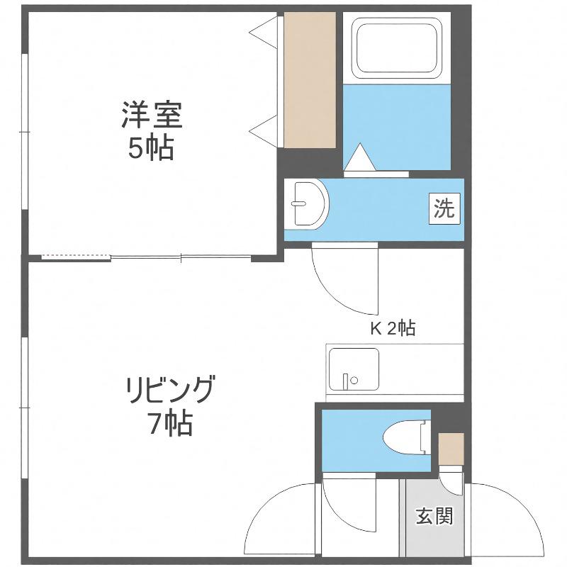 プルメリア栄通(1LDK/1階)の間取り写真