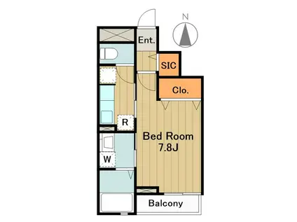 サニーサイド(1K/3階)の間取り写真