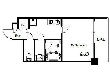 クオーレ三宮弐番館(1K/8階)の間取り写真