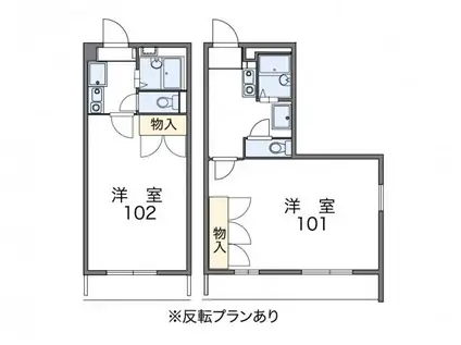 レオパレス追分(1K/2階)の間取り写真