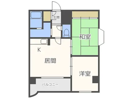 プロシード本通(2LDK/9階)の間取り写真