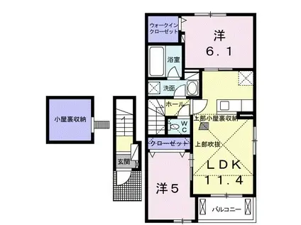 グランツパレス(2LDK/2階)の間取り写真