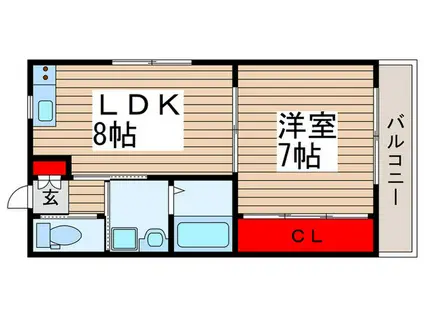 ディアコート浦和(1LDK/3階)の間取り写真