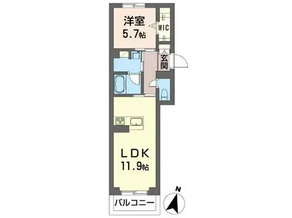 グランツハウス(1LDK/3階)の間取り写真