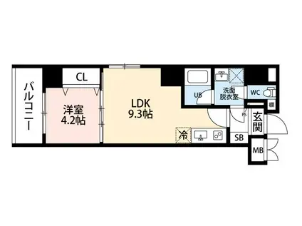 ウイング赤坂(1LDK/11階)の間取り写真