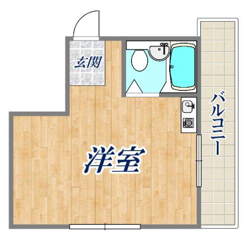 グランディア甲東園(ワンルーム/3階)の間取り写真