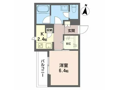 グリシーヌ砂山(1K/3階)の間取り写真
