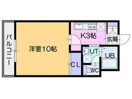 アパートメントハウスキャロル(1K/3階)の間取り写真