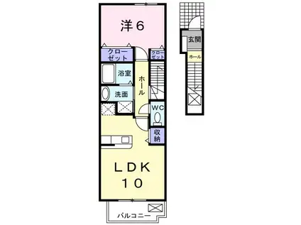 ネオプレステージ(1LDK/2階)の間取り写真