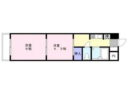 ルネッサンス(2K/3階)の間取り写真