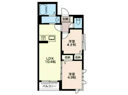 GRAN MERVEILLE(2LDK/1階)の間取り写真