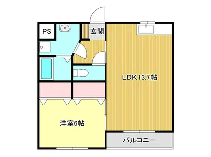 サンジュエール(1LDK/3階)の間取り写真