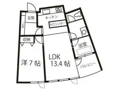 フロンティアTACHIBANA(1LDK/3階)の間取り写真