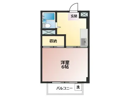 リバーサイド東雪谷(1K/1階)の間取り写真