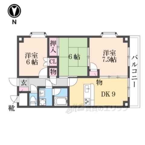 シャルマンコーポ荒牧(3LDK/1階)の間取り写真