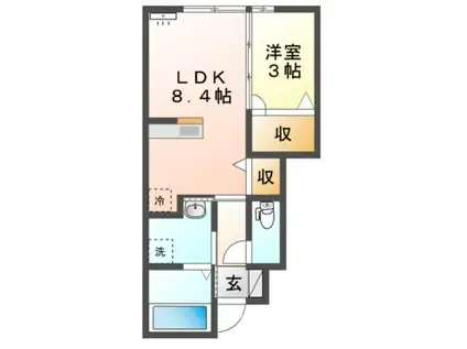 レスア柏崎II・III(1LDK/1階)の間取り写真
