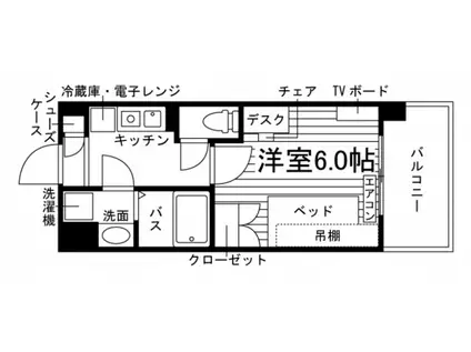学生会館 レジディア九産大前(1K/3階)の間取り写真