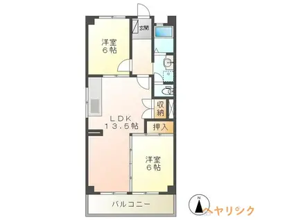 マンション光A棟(2LDK/3階)の間取り写真