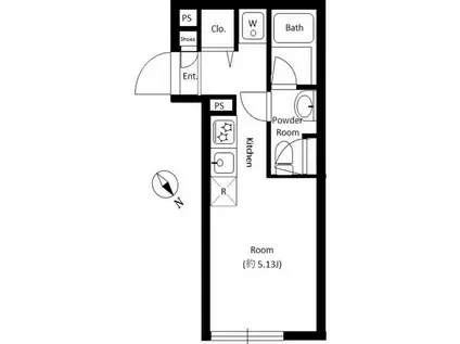 LUDENS沼袋MAXIV(ワンルーム/3階)の間取り写真