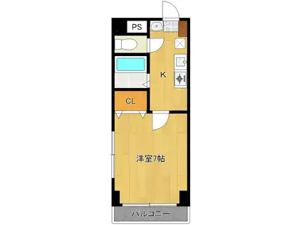 フィールドコート(1K/2階)の間取り写真