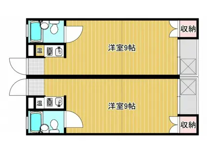 パークハイツ(1K/4階)の間取り写真