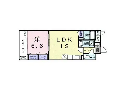 グルックパティオ高円寺(1LDK/2階)の間取り写真