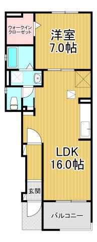 カームデイズ(1LDK/1階)の間取り写真