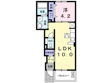 LA FORESTA I(1LDK/1階)の間取り写真