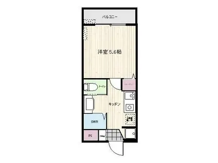 第12増尾ビル(1K/4階)の間取り写真