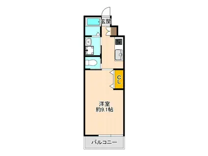 ルナ・ジュエル(1K/1階)の間取り写真