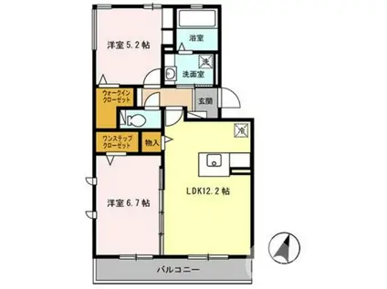 クレッセントスクエア(2LDK/3階)の間取り写真