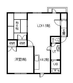 ハイツガーベラ(2LDK/3階)の間取り写真