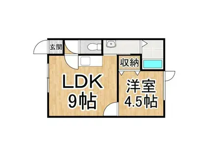 レインボーコートII(1LDK/2階)の間取り写真