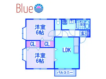 ツインパレスII(2LDK/1階)の間取り写真