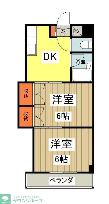 エリートビル横川町(2K/2階)の間取り写真