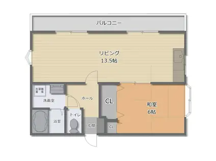 中谷マンション(1LDK/3階)の間取り写真