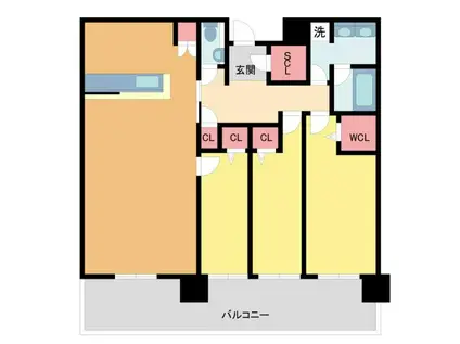 ジオタワー宝塚グランレジス 南棟(3LDK/32階)の間取り写真