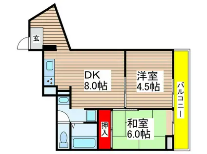 メゾン・ド・リーフ(2DK/3階)の間取り写真