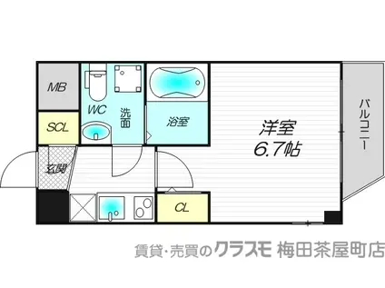 SERENITE本町REFLET(1K/7階)の間取り写真