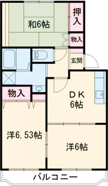 ソレイユパルクⅡ(3DK/2階)の間取り写真