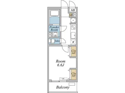 リブリ・足立区西竹の塚(1K/4階)の間取り写真