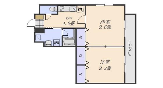 アンフィニ河原町(2K/10階)の間取り写真
